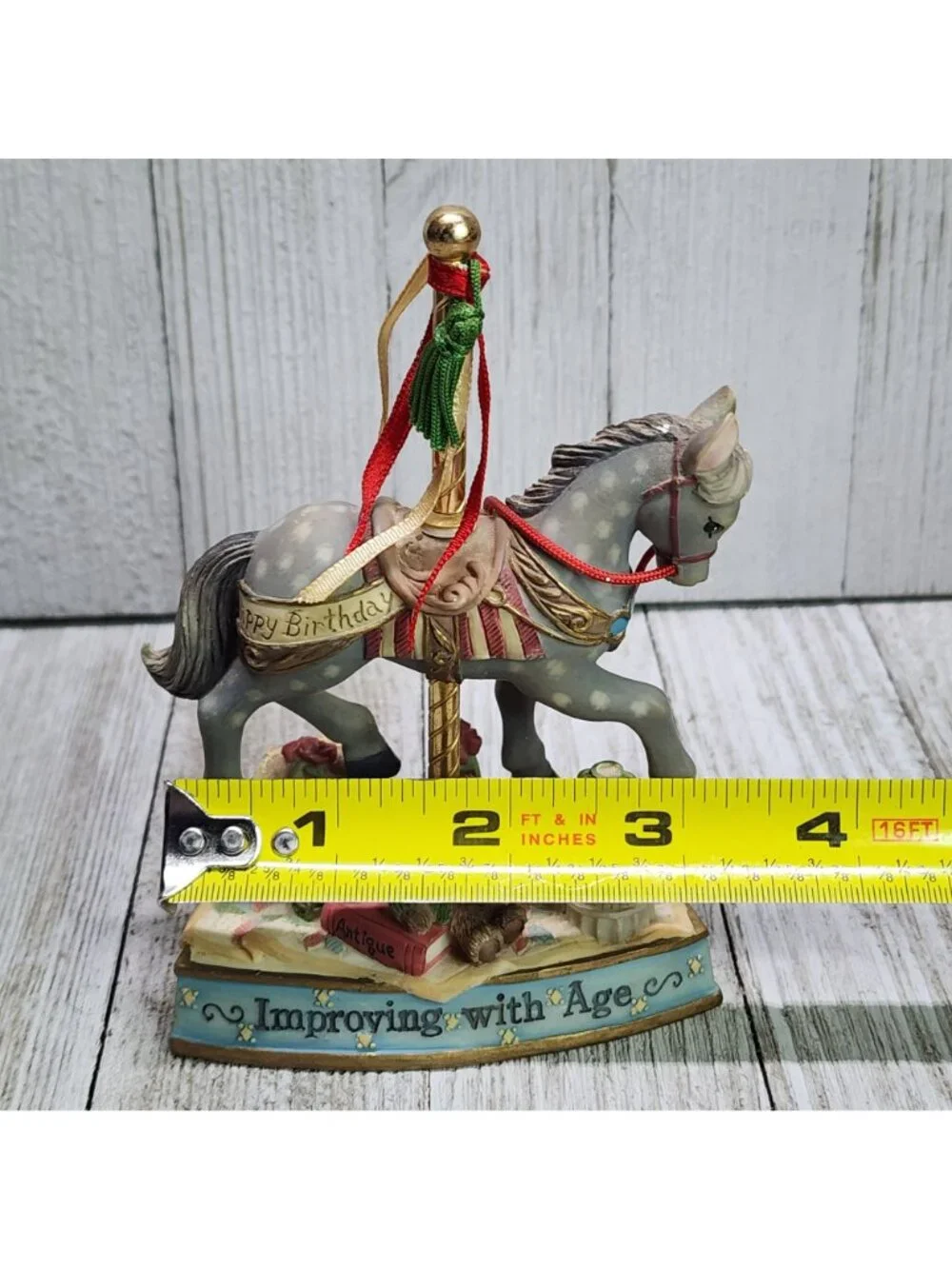 Vintage Enesco Heritage House Carousel Horse Statue 1999 Country Fair Collection
